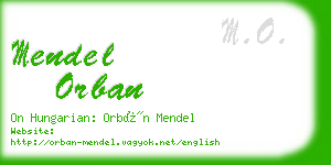 mendel orban business card